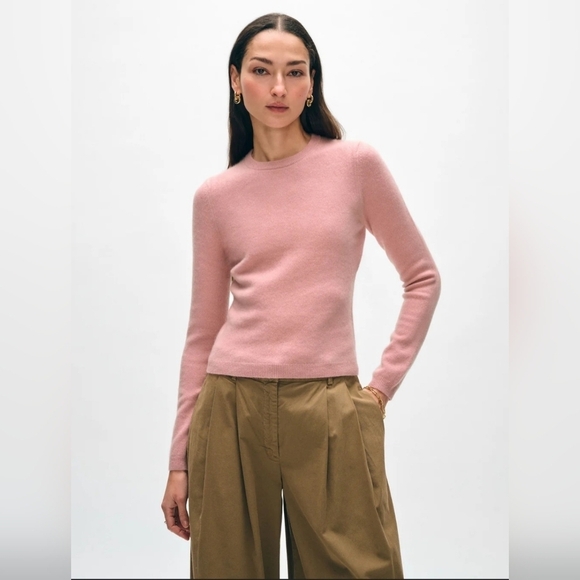 Women's White + Warren 100% Cashmere Waffle Knit Balletcore Sweater, Small - Picture 1 of 4